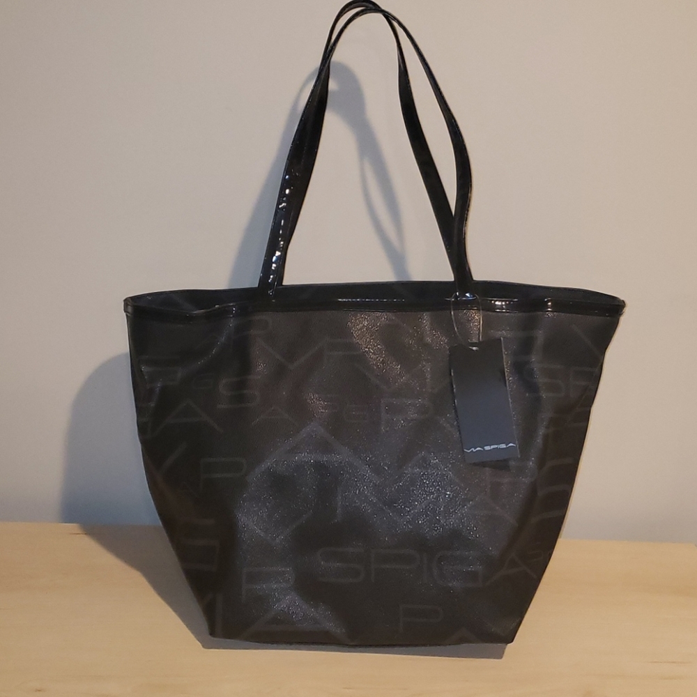 VIA SPIGA LARGE TOTE BAG - BLACK